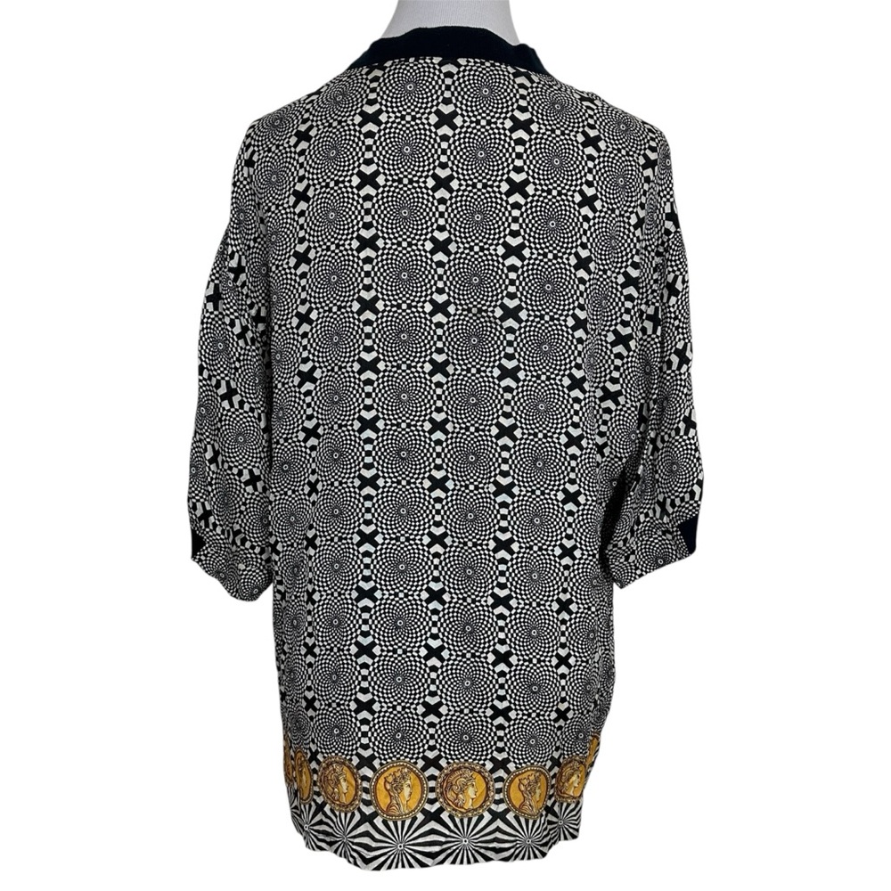 CRÈME De SILK Rare Mythological Pattern Silk Shirt Size L - Picture 2 of 7